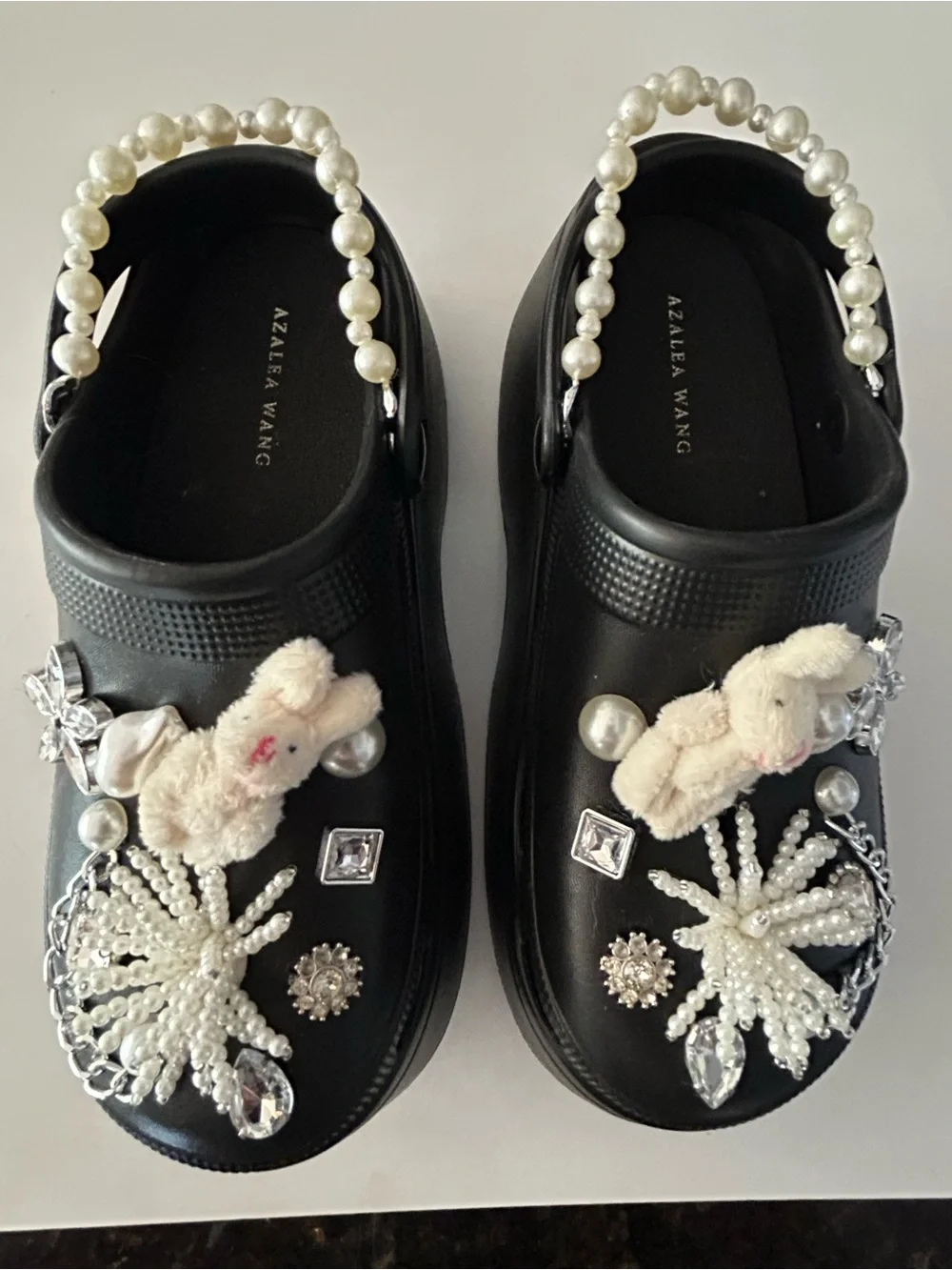 Azalea Wang, black platform embellished shoes size 40-41 converts to 9-9.5
